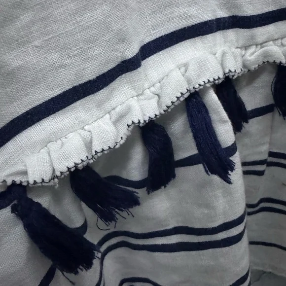 Charter Club Linen Striped Sleeveless Tunic Top with Tassels sz XL - Picture 4 of 9